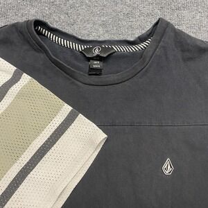 Volcom Stone Logo Jersey Mesh Sleeves Shirt Black XL Snowboard-Skate-Surf Y2K